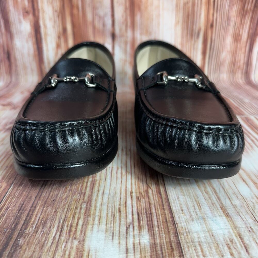 SAS Womens Sz 11WW Black Leather METRO Horsebit Tripad Comfort Loafer Shoe Flats - Picture 2 of 10